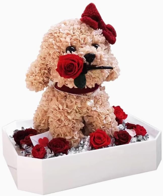 Eternal Love Plush Teddy with Preserved Flowers